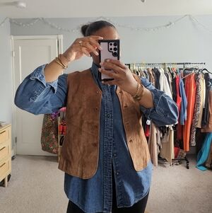 Vintage Brown Outbrook Vest, 100% Leather